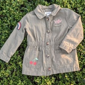 Gymboree Toddler Utility Jacket 18 to 24 months + embroidered embellishments